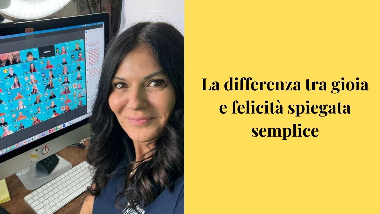 Grafica differenza tra gioia e felicità